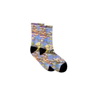 Monet Water Lilies Art Socks: Unisex Botanical Fine Art