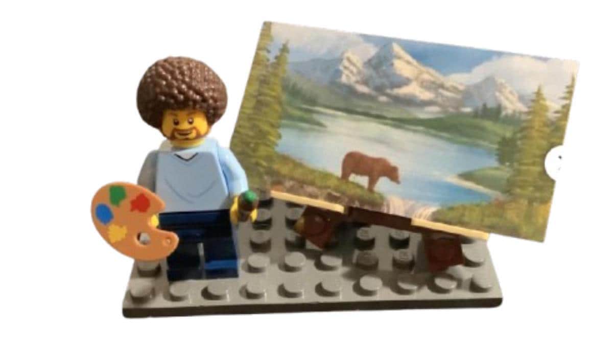 Popular TV Art Teacher and Palette, Bob Ross, Mini Figure MOC Lego