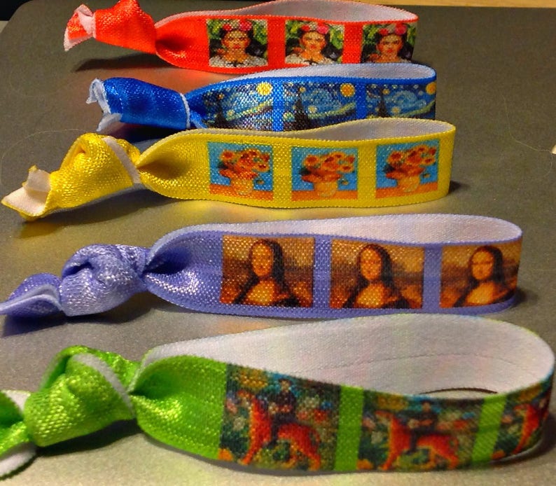 Hair Ties Art Singles Famous Artists Designer Hair Etsy