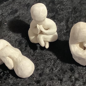 Play Therapy, Emotional Mini Sculptures for Healing, Compassion, Ceramic, Ageism, DIY, You Paint, Handmade