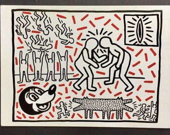 Keith Haring,Postcard Painting (1), Reproductions,Pop Art Postcards, Museum Quality, Gift, Valentine