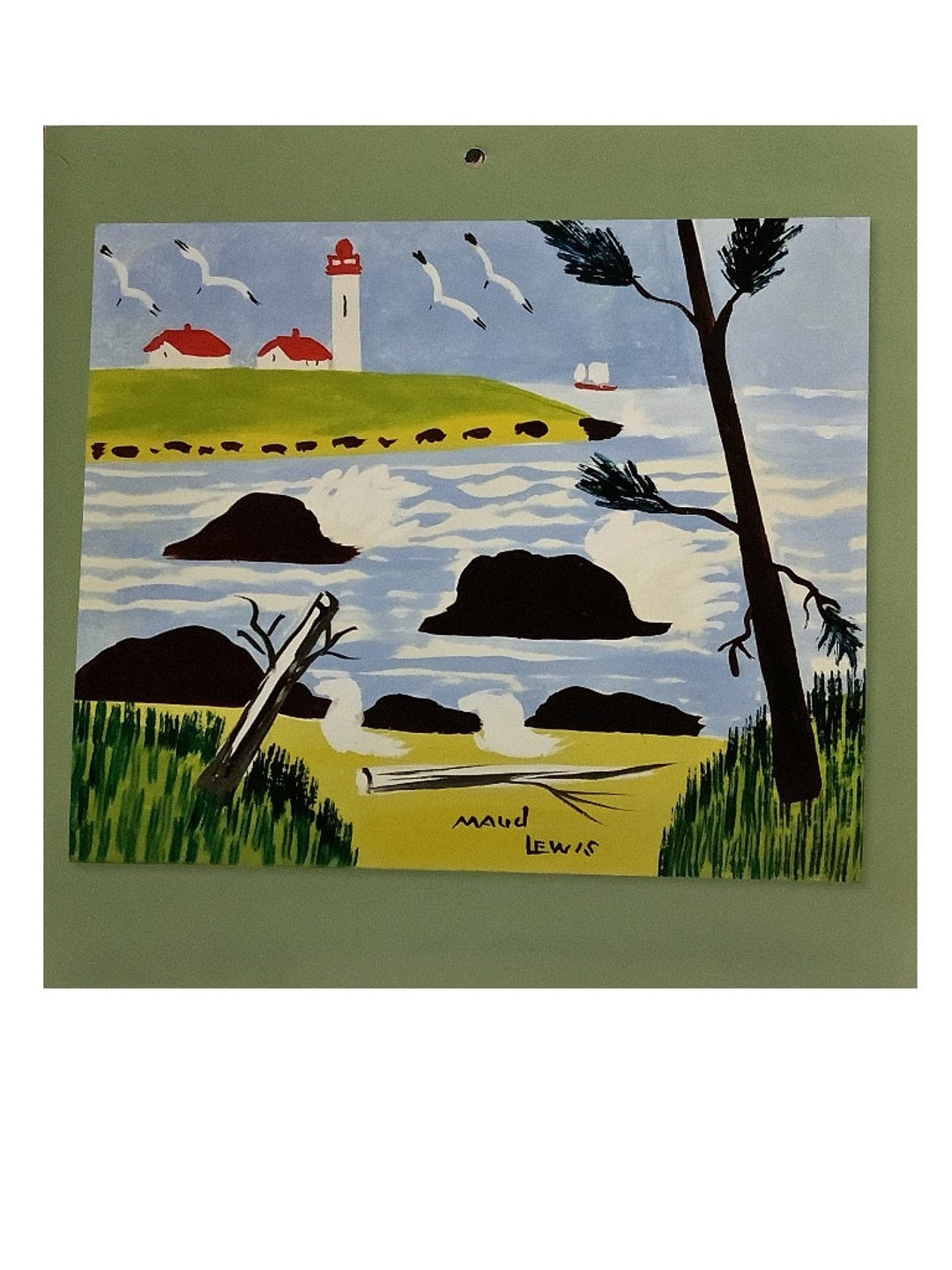 Maud Lewis Folk Art, Collectible, One Print From Folk Art Calendar