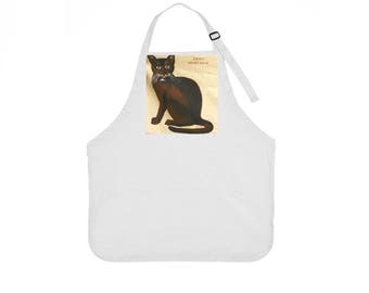 Vintage Cat Print Portraits, 3 Pocket Chef Apron, Cat Lovers, Crazy Cat Lady, Gift Cat Chef Apron