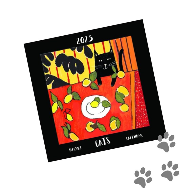 Cat 2025 Wall Calendar Etsy
