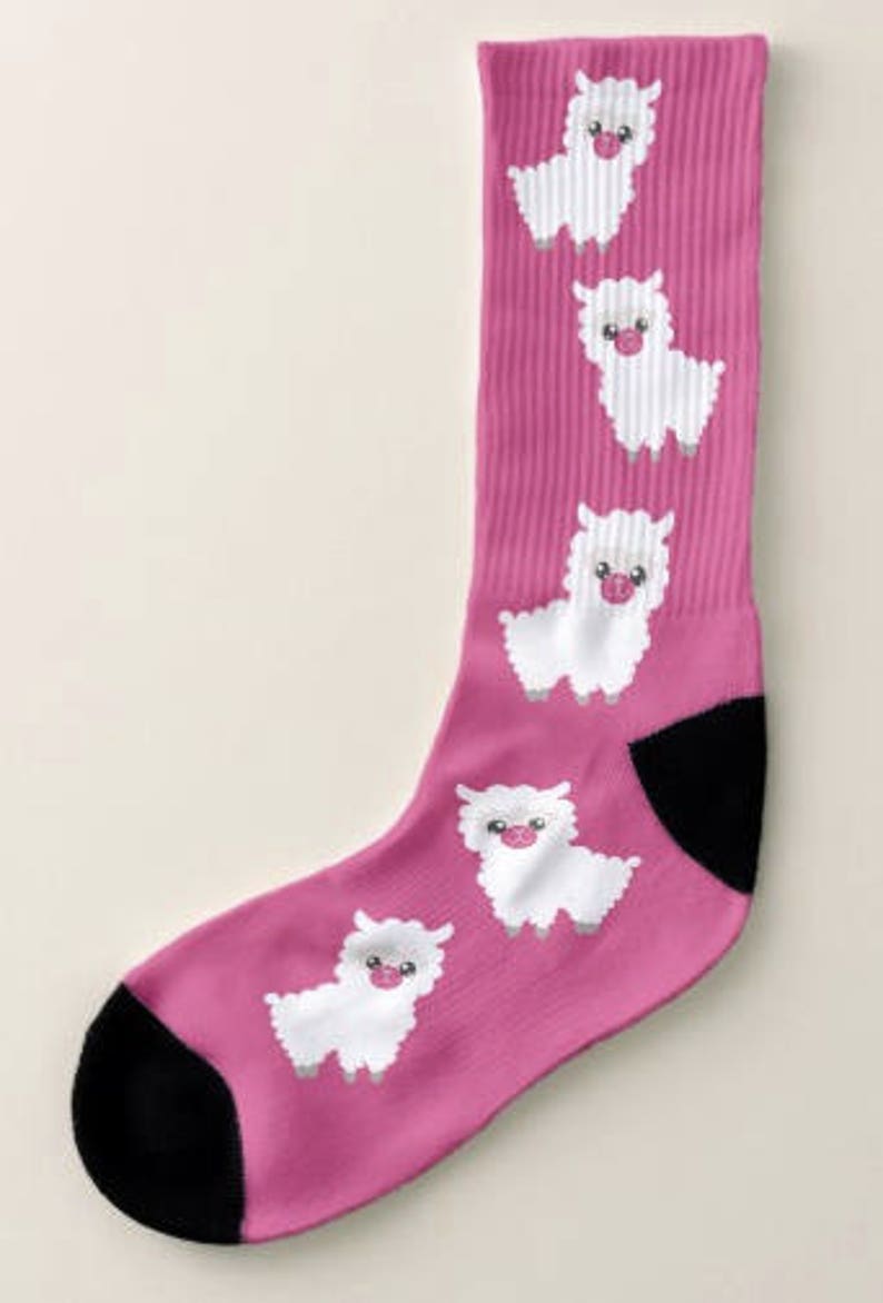 Birthday GIft Unisex Size Cute Llama Critter, Art Socks,Llama Love Socks Gift for Women or Men Fun Footwear
