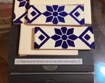 1 pound, Blue & White Talavera Broken Scraps - Mexican Handmade Tile - Southwest Home - Mosaics, Crafts