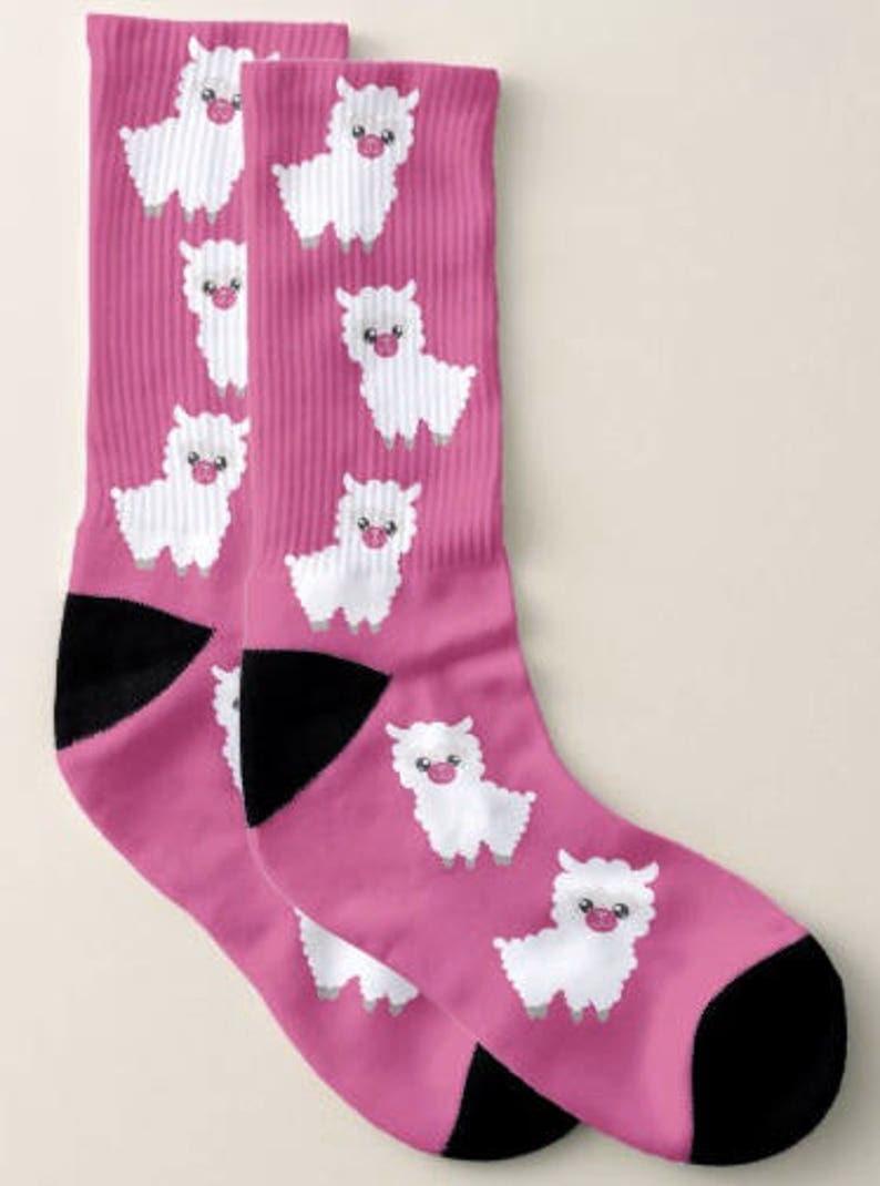 Birthday GIft Unisex Size Cute Llama Critter, Art Socks,Llama Love Socks Gift for Women or Men Fun Footwear