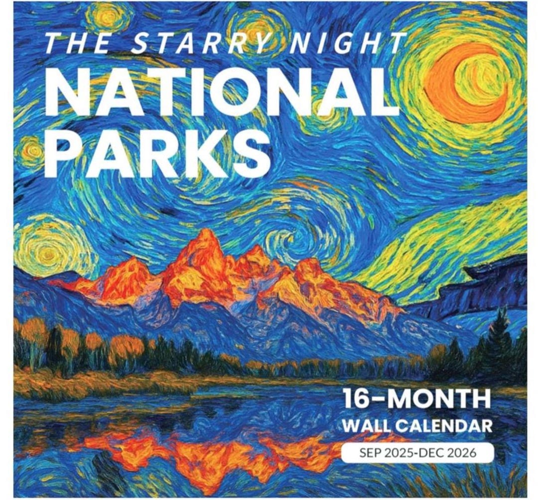 Starry Night National Parks 2026 Calendar, Sept 2025 - Dec 2026 - Etsy