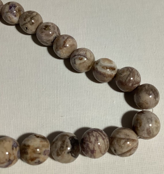 Picture Jasper Beads, Gray, Brown and White Fun R… - image 3