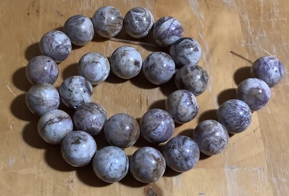 Picture Jasper Beads, Gray, Brown and White Fun R… - image 1