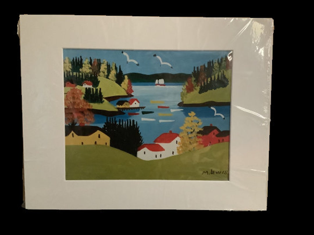 Maud Lewis Folk Art From Nova Scotia, 14 X 11 Matted Print From 2011