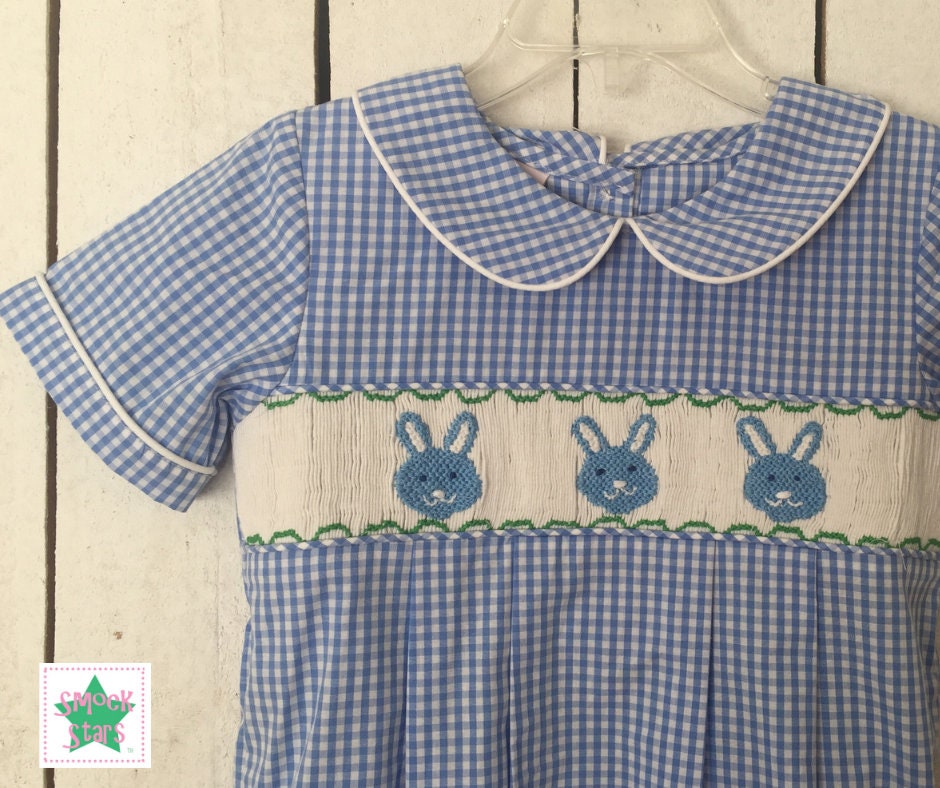 Smocked Easter Bubble Smocked Bunny Bubble Smocked Boy Etsy