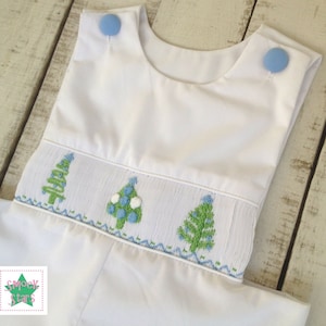 Smocked Christmas Longall, Christmas Tree Longall, Smocked Boys Outfits