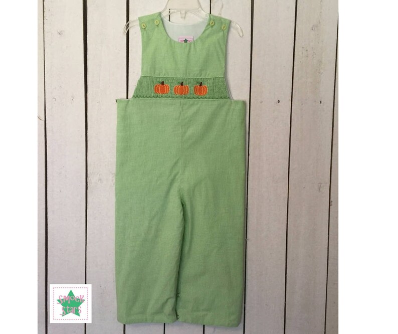 Petit Bebe Baby / Toddler Boys Green Smocked Fall Leaves Truck Longall main image 0