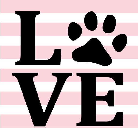 Download Love paw print-dog SVG | Etsy