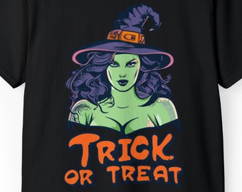 Sexy Witch Halloween Trick or Treat Tee, Halloween T-shirt Unisex