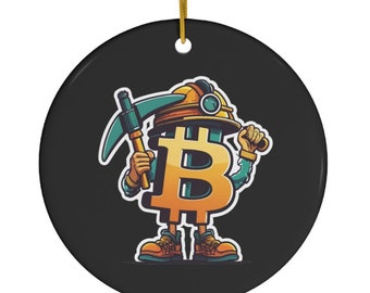 Bitcoin Miner Christmas Ceramic Tree Ornament