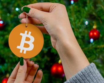 Bitcoin Ceramic Christmas Tree Ornament