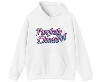 Cute Cat Lover Hoodie - Purrfectly Chaotic