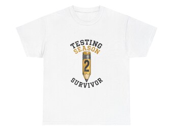 Testing Season Survivor t-shirt, funny teacher tee, state testing shirt, distressed vintage unisex top