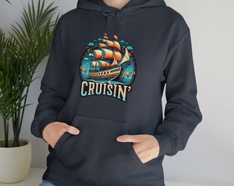 Cruisin Hoodie, Nautical Hooded Sweatshirt. Multiple Colors Available