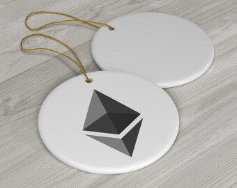 Ethereum Ceramic Christmas Tree Ornament, 3 Shapes