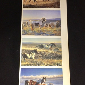 Nancy Glazier 4 Horse Print 18" x 6 1/4"