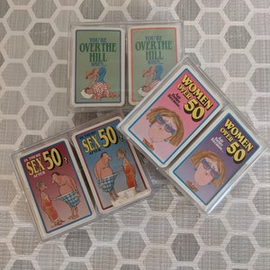 Cartas de jogar humorísticas vintage, escolha entre 3 estilos