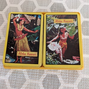 Vintage Hallmark Hawaii Souvenir Double Deck Spielkarten im Etui