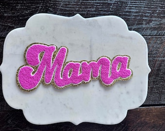 Pink Mama Chenille Iron on Patch