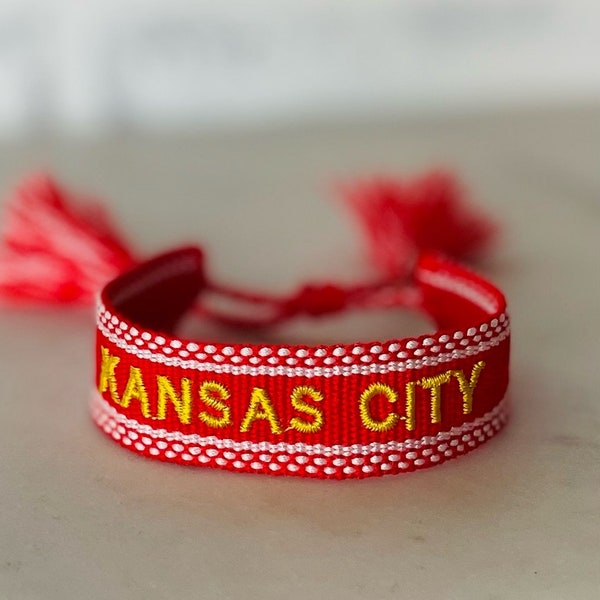 Kansas City Woven Embroidered Friendship Bracelet Gift