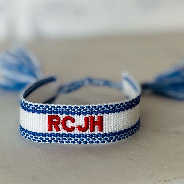 RCJH Woven Embroidered Friendship Bracelet Kansas University Gift Jayhawks