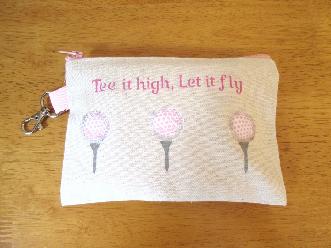 Ladies Lined 5x7 Clip on Golf Bag Accessory Pastel Pink With Etsy