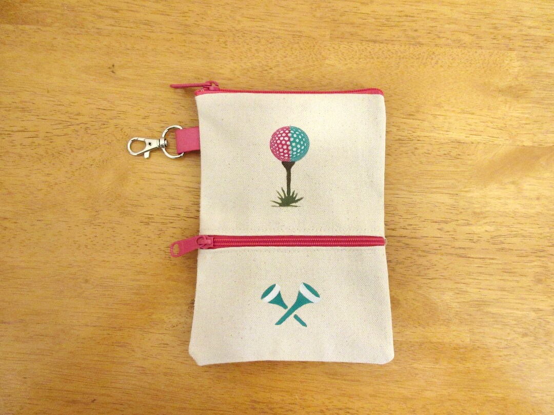 Ladies Lined 7x5 Clip on Golf Bag Accessory Two Zippers Golf Etsy