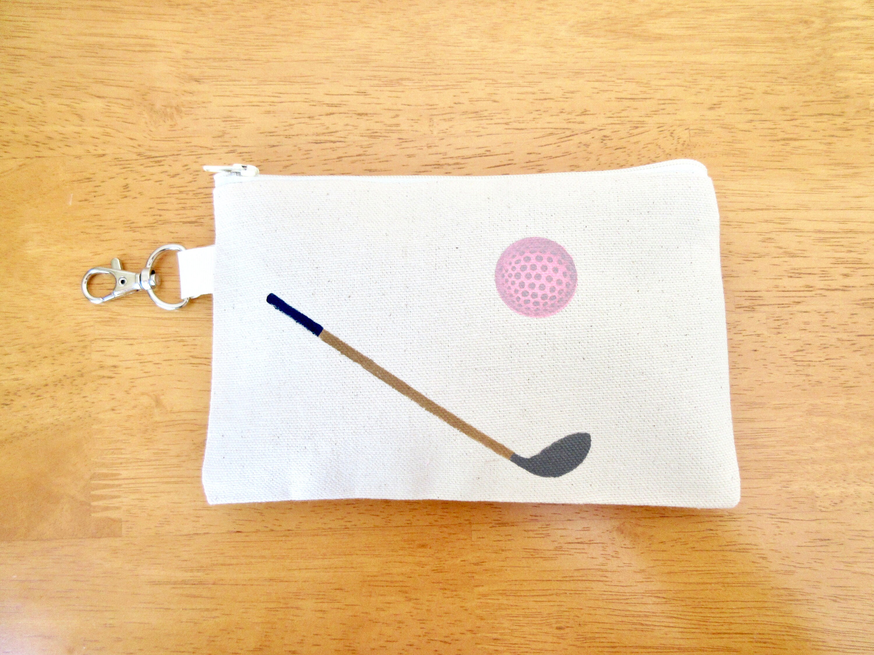 Ladies Lined 5x7 Clip on Golf Bag Accessory With Golf Ball & Etsy