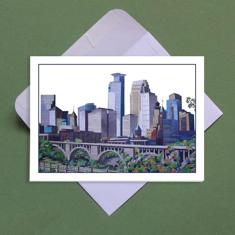 Minneapolis Skyline Greeting Card Etsy