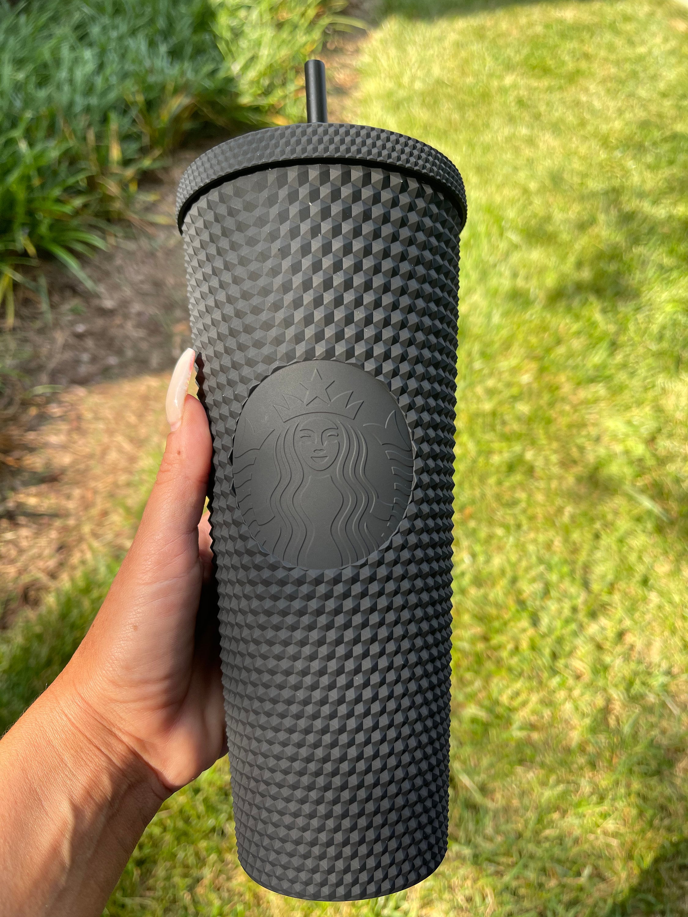 starbucks black studded tumbler