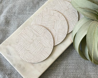 Coasters - Grey Arch Cowhide Backed Cork Coasters