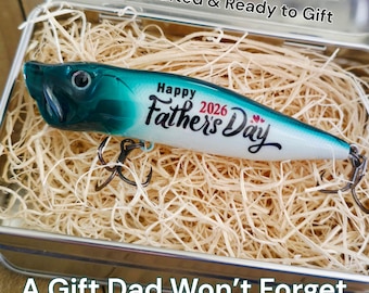 Husband Father’s Day Gift from Wife | Personalized Fishing Lure Keepsake from the kids