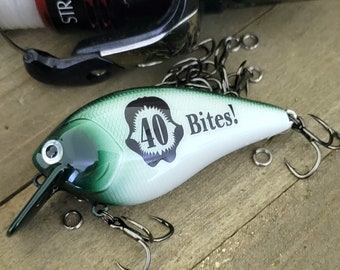 Personalized Birthday Fishing Lure for a 40th Birthday party, Unique Birthday gift for a Dad or any fisherman, Custom Made on Cape Cod