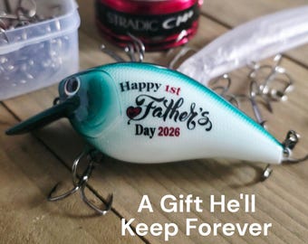 New Dad Father's Day Gift |  Personalized Fishing Lure from his Baby