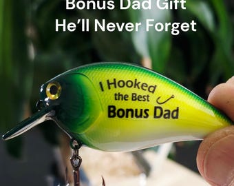 Bonus Dad Wedding Gift: Personalized Fishing Lure from Bride or Groom, Custom Keepsake for the Stepdad Who Raised You