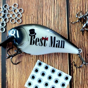Meilleur cadeau de pêche pour homme, coffret Meilleur homme, coffret cadeau meilleur homme pour proposition de pêche, carte de proposition pour meilleur homme au leurre de pêche, sac cadeau meilleur homme