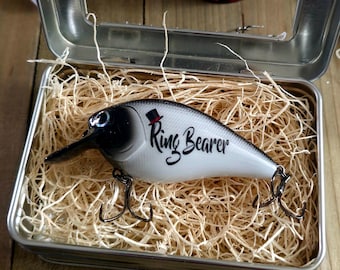 Ring Bearer Gift – Personalized Fishing Lure Wedding Keepsake, Page Boy Gifts, Ring Bearer Proposal Gift for a Young Attendant