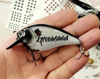 Groomsmen fishing gifts, Personalized Groomsman fishing lure, Best Man gift box, Custom fishing lures for your Groomsmen, Bass Fishing Lures