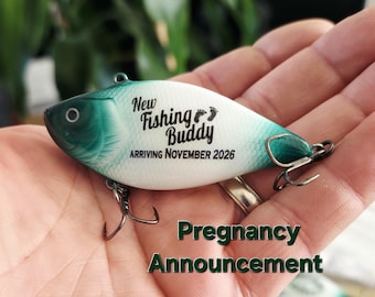Pregnancy Announcement Gift Dad: New Fishing Buddy Custom Fishing Lure Baby Reveal for a Fisherman