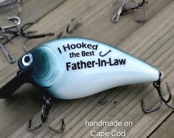 Father-in-Law Wedding Gift: Personalized Fishing Lure from Bride or Groom, Custom Keepsake for Your New Dad, Father in Law Gift