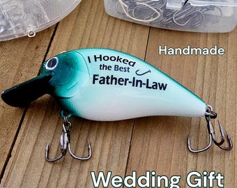 Father-in-Law Wedding Gift: Personalized Fishing Lure from Bride or Groom, Custom Keepsake