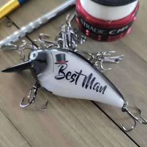 Best Man Wedding Proposal Gift: Handmade Fishing Lure from the Groom
