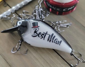Best Man Wedding Proposal Gift: Handmade Fishing Lure from the Groom